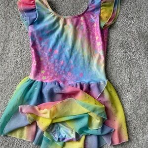 Girls Rainbow Star Ballet Costume Dress - Multicolor